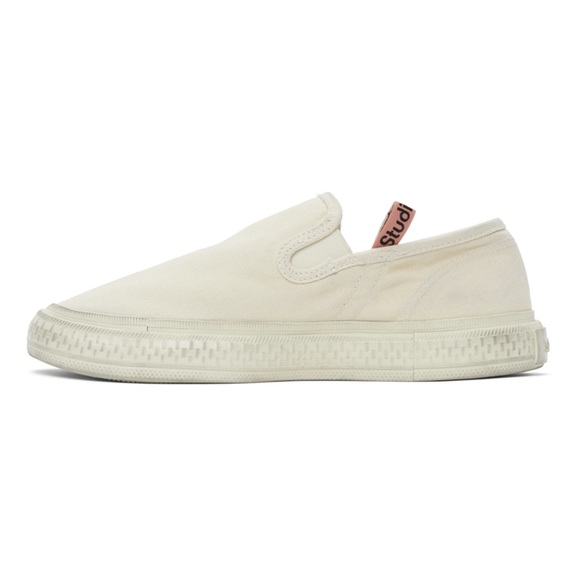 Acne Studios Off-White Canvas Slip On Sneakers - Picture 2 of 10
